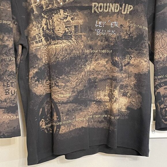 Pendleton Top Graphic‎ Rodeo Round Up Pullover Tee Womens Medium EUC - Picture 6 of 10